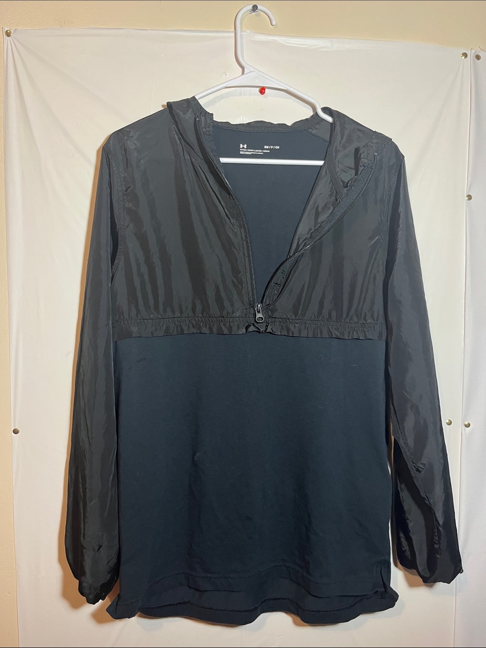 Under Armour Black Half-Zip Hooded Windbreaker Pullover